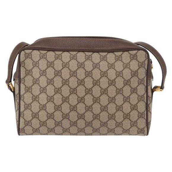 GUCCI GG Supreme Web Sherry Line Bag PVC Beige Gold 56 02 088 Auth 156434 - Picture 3 of 15